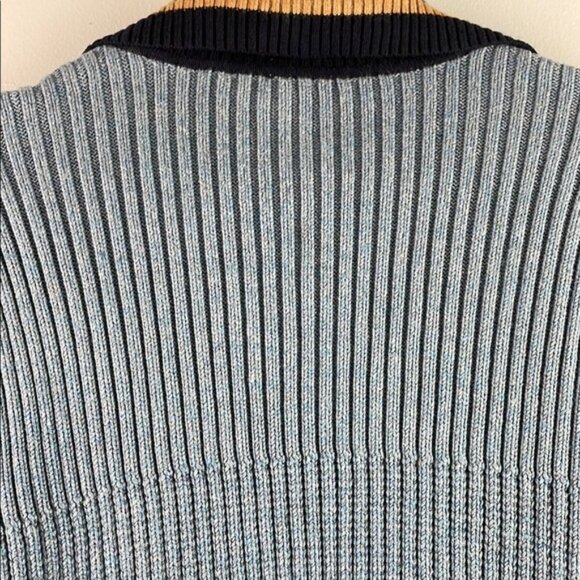 Cabi Colorblock Navy and Camel Ribbed Cardigan Size XL - Picture 7 of 8